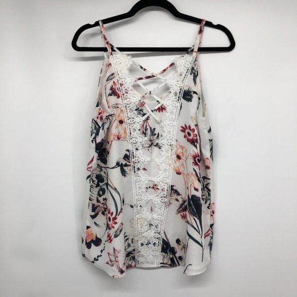 Kismet White Floral Carla Camisole Tank Top size M - Picture 4 of 16